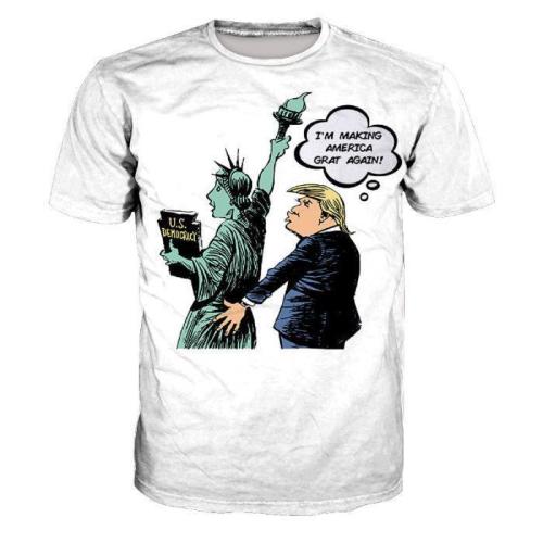 Statue of Liberty Printed Short Sleeve Men's T-Shirt