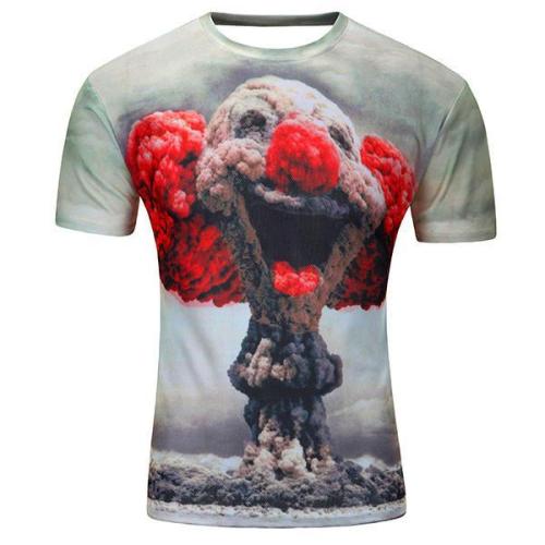 Cheap Mens 3D Printing Fashion Cotton Soft Short Sleeve T-shirts