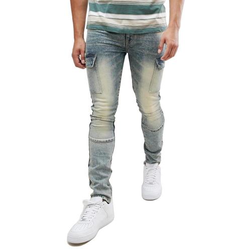 Casual  Solid Mid Waist Pockets Jeans