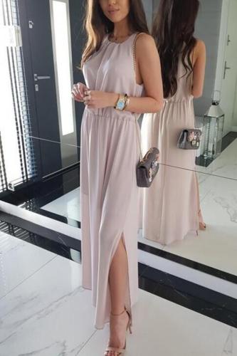 Sexy Fashion Pink Sleeveless Maxi Dress