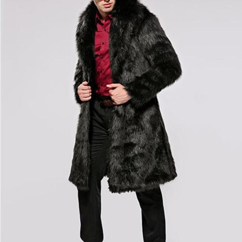 Popular Faux Fur Men's Fox Fur Coat Large Lapel