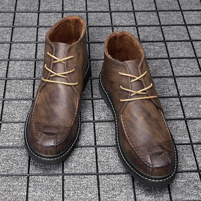 Men Winter Leather Boots Keep Warm Ankle Boots2019 Winter New Man Shoes Ankle Boot Men's Snow Shoe Design Fashion Shoes