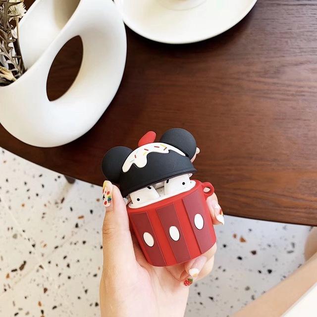 Cute Cartoon Mouse Cake Silicone AirPods Case Shock Proof Cover