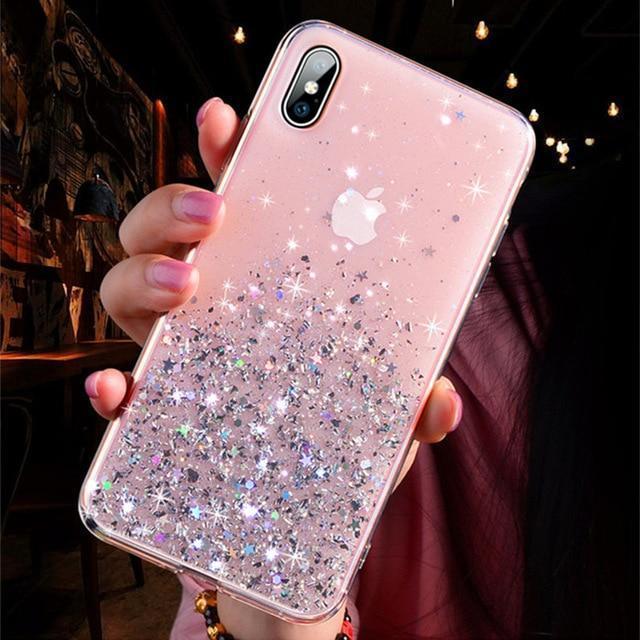 Luxury Bling Sequins Star Glitter Phone Case For iphone X XR XS MAX 6 6S 7 7Plus 8 Plus