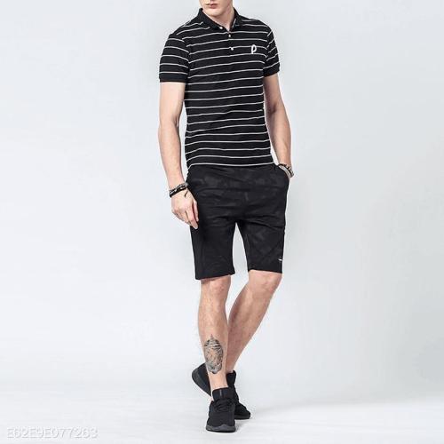 Fashion Lapel Polo Stripe Shirt