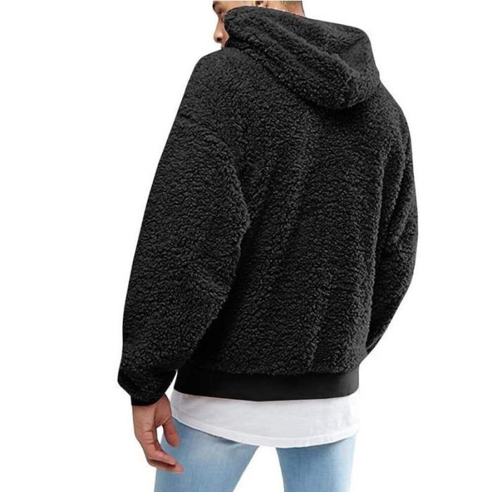 Plush Hooded Men's Sweater