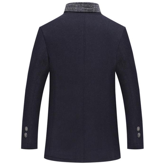 Winter Wool Jacket Men Thicken Business Casual Woolen Coats Single Breasted Warm Male Wool & Blends Jacket 5XL