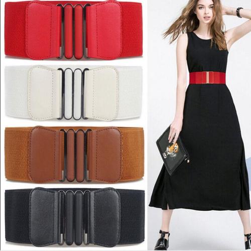 Fashion Waist Belts Women Fashion Lady Solid Stretch Elastic Wide Belt Dress Adornment For Women Waistband