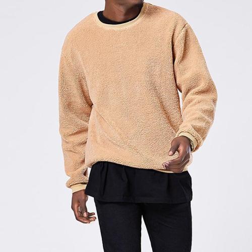 Casual Round Collar Plain Floss Thick Hoodie