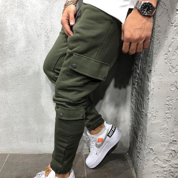 Casual Plain Loose Packets Overall Pants