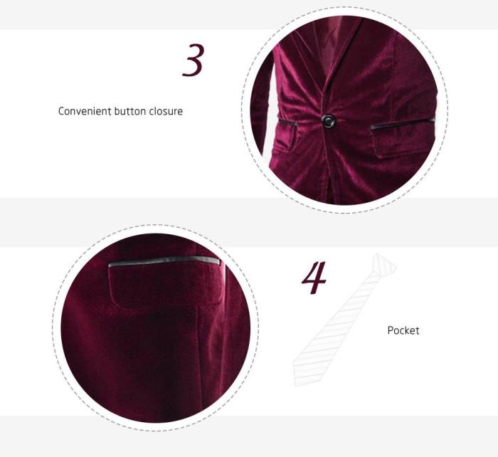Fashion Lapel Pocket Edging Design Slimming Long Sleeve Corduroy Blazer For Men 8403