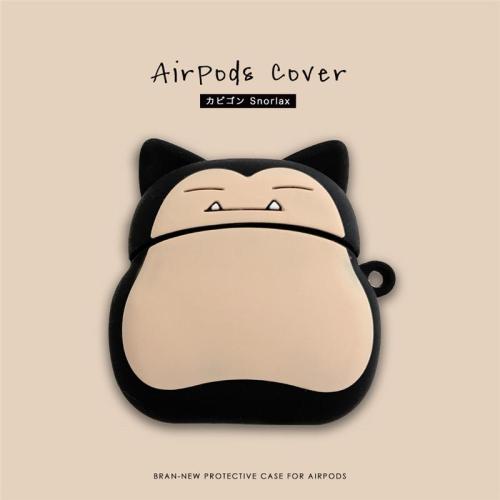Cartoon Snorlax Kabigon Cute Bear  3D Silicone AirPod Case Cover