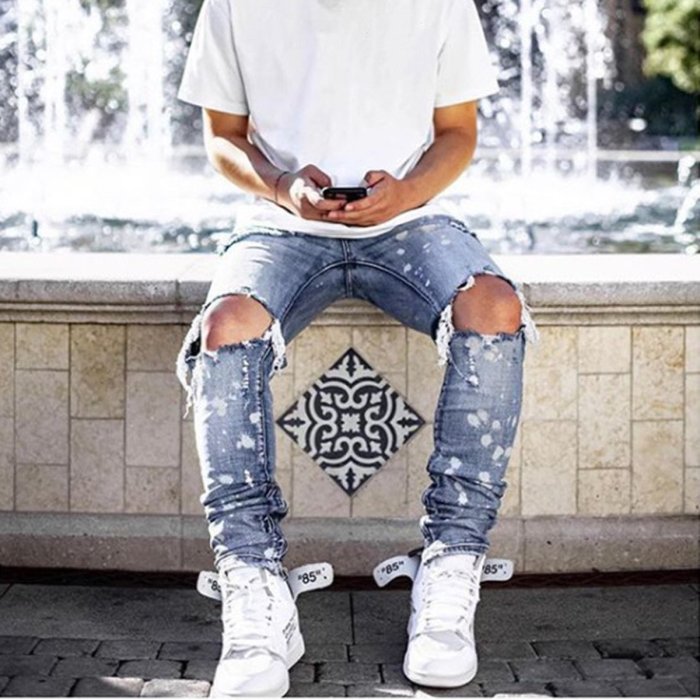 2019 Casual Ripped Jeans Skinny Pants