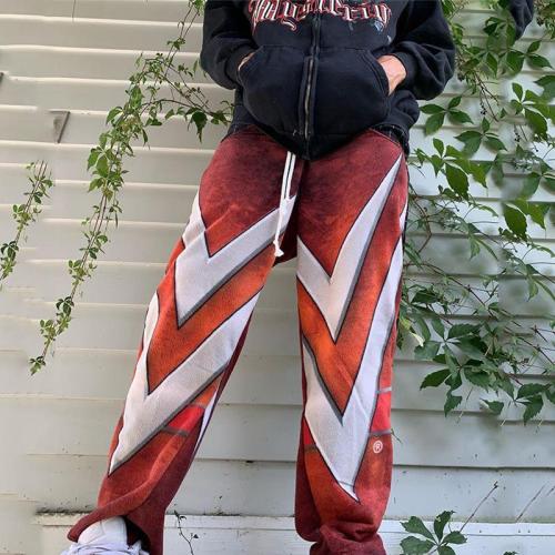 Stylish casual red and white striped mens pants TT010
