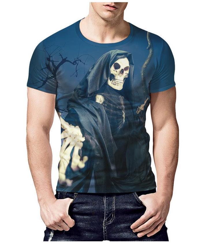 Skull Printed Round Neck T-shirt