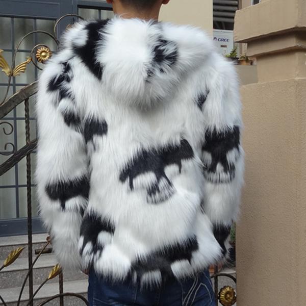 Personalized Skull Hooded Fur Coat