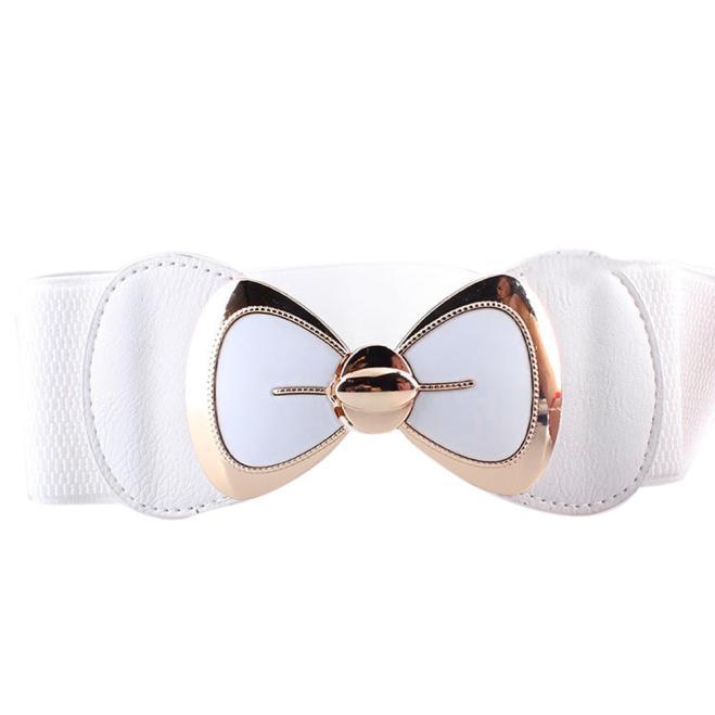 Hot sale women Butterfly Bow bowknot buckle waistband wide elastic stretch waist belt for women dress accessor     70#1810022510