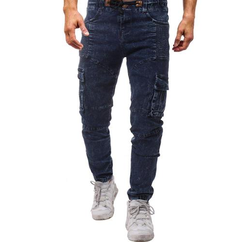 Shirred Stitching Side Pocket Jeans
