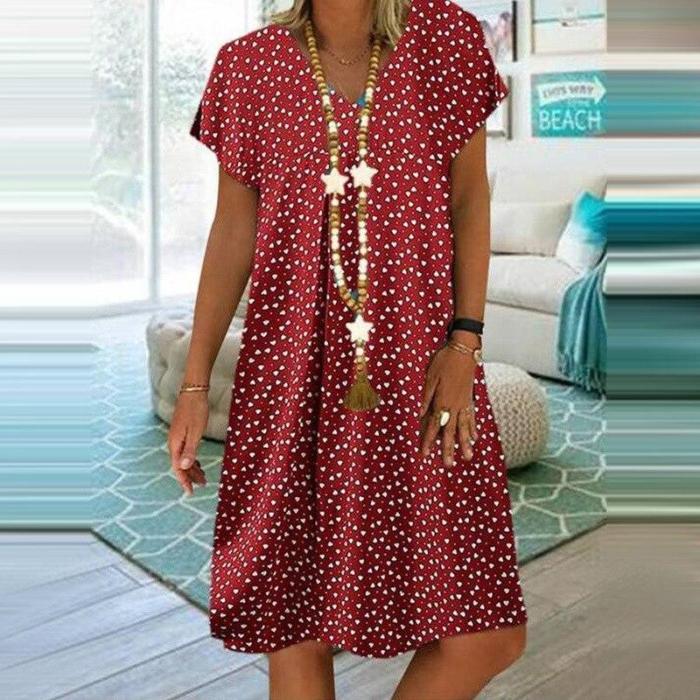 Bohemian Vintage Dresses 2020New Summer Woman's Dress V Neck Plus Size Boho Casual Dress Gradient Dot Print Female Robe Vestidos