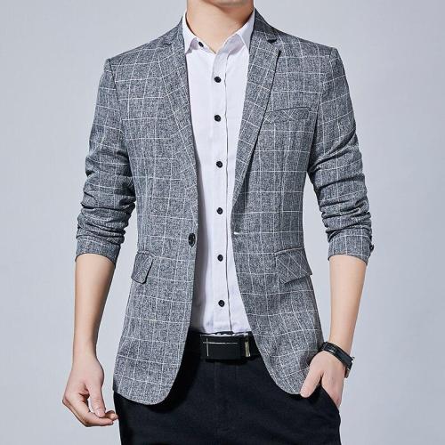 Slim Fit Blazers Men Suit Jacket New Style  Men's Plaid Casual Suit for Autumn Spring
