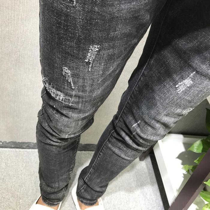 Ripped Holes Denim Jeans