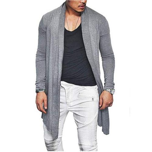 Long Solid Color Long Sleeve   Cardigan