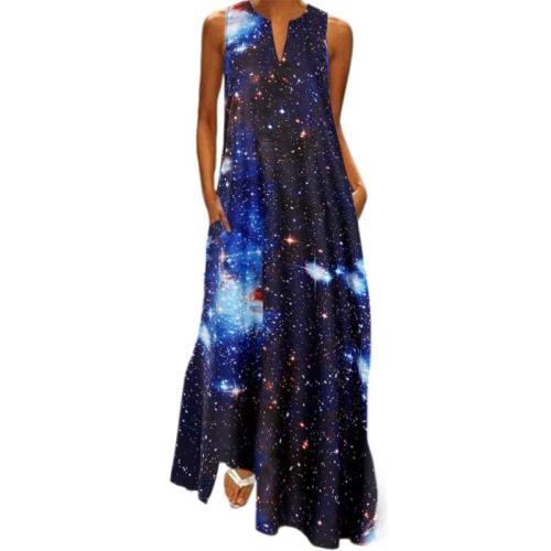 Summer Night 3D Print Long Maxi Dress