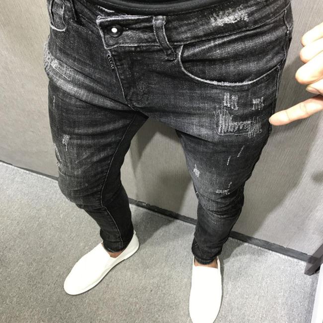 Ripped Holes Denim Jeans