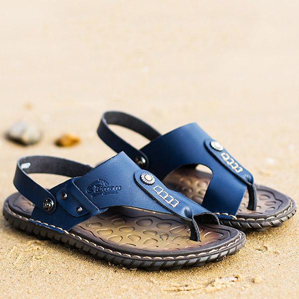 Mens Clip Toe Flat Casual Sandals Beach Slippers