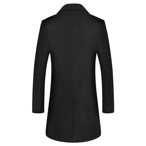 Winter Wool Coat Men Double Breasted Overcoats British Style Trench coat Men Pea Coat Woolen Blends Jacket Without Scarf