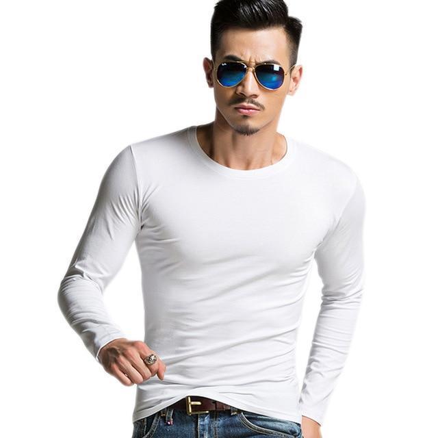 Men's O-neck Slim Long Sleeve Pullover T-Shirt