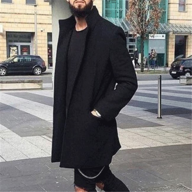 Gentle Fashion Youth Slim Plain V Collar Long Sleeve Men Suit Outerwear