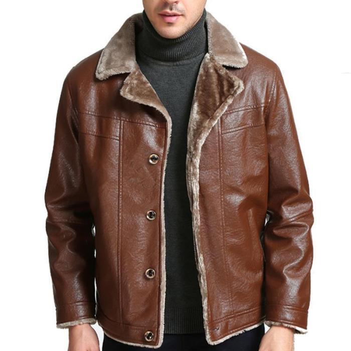 Classic Thicken Fur   Leather Jacket
