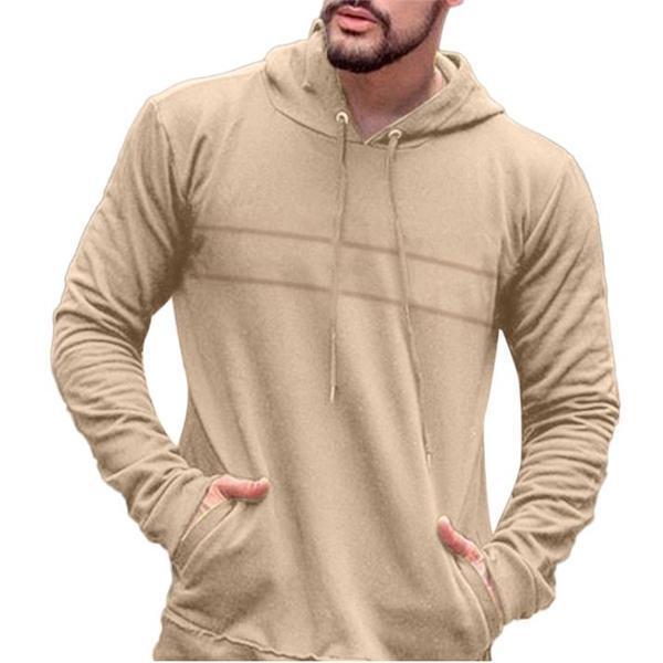 Fashion Casual Sport Loose Solid Color Long Sleeve Men Hoodie