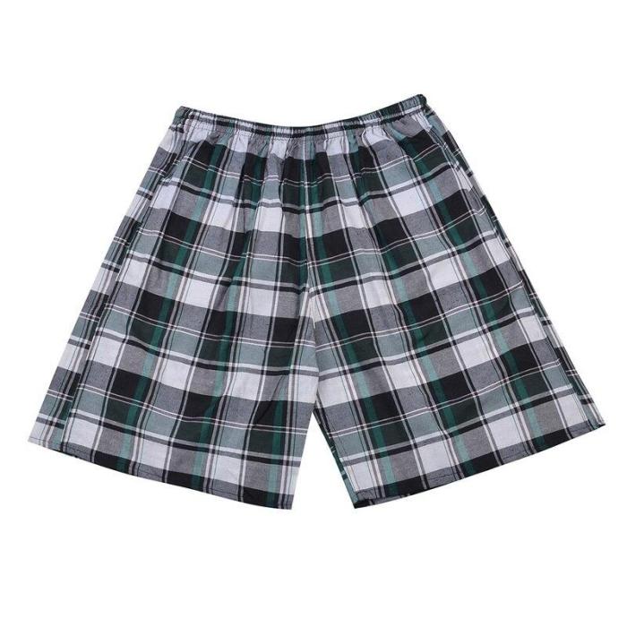 Summer Men Shorts Plaid Casual Short Pant 2020 Short Trousers Homewear Pantalon Corto Hombre Pajamas Shorts Loose Sweat Shorts