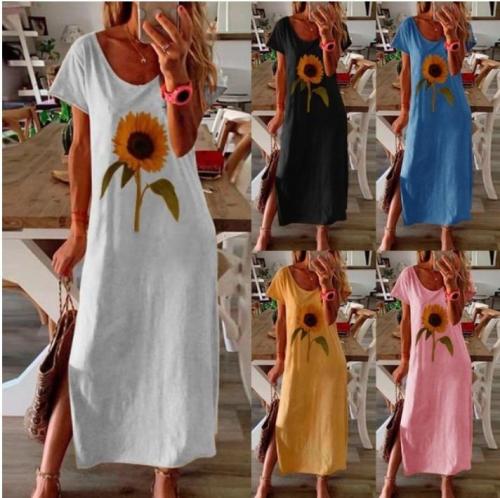 2020 Women Casual Loose Dress Colors Summer Patchwork Boho Bow Camis Befree Maxi Dress