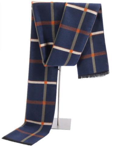 Autumn and winter plaid warm silk brushed scarf
