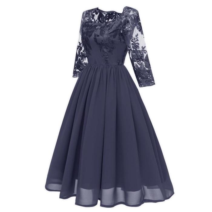 robe de soiree Formal prom Lace evening dress embroidery noble evening gown Hollow Out chiffon party Big yards dresses