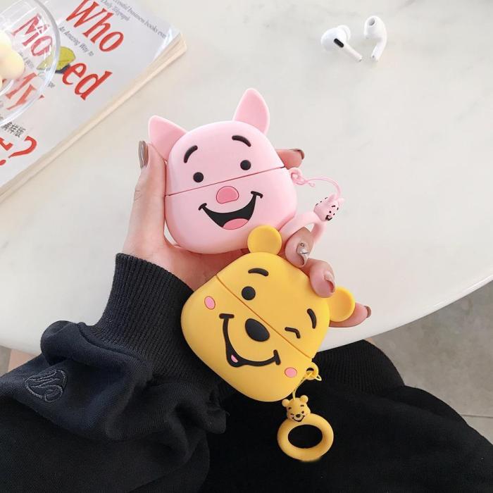 Pooh Bear and Pig AirPods Pro Case Charging Headphones Cases For Airpod Protective Cover