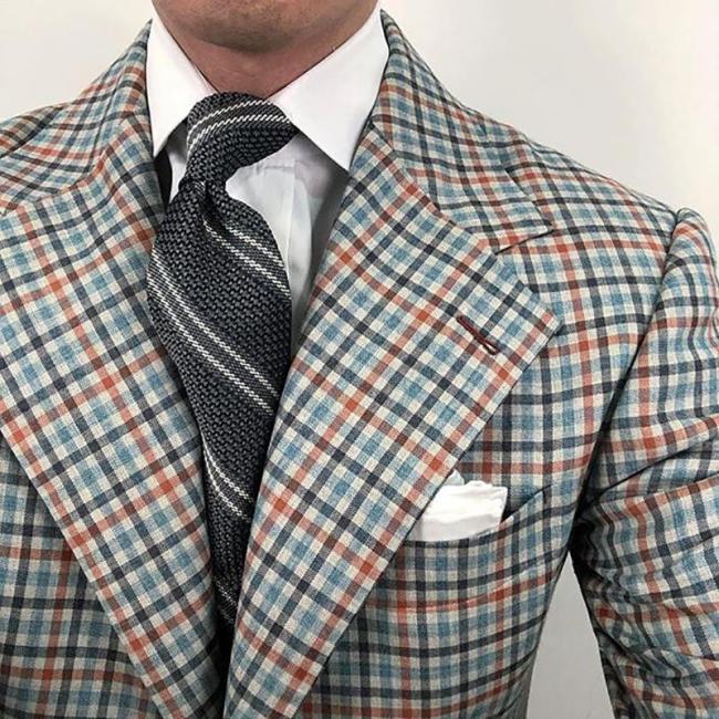 Mens fashion contrast color tie