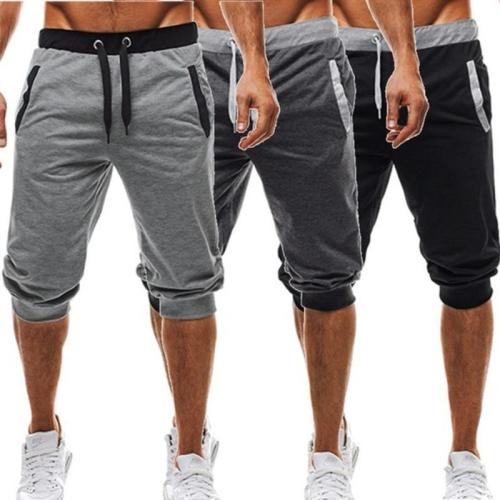 New Shorts Men Hot Sale Summer Leisure Knee Length Shorts Color Patchwork Joggers Short Sweatpants Trousers Men Bermuda Shorts