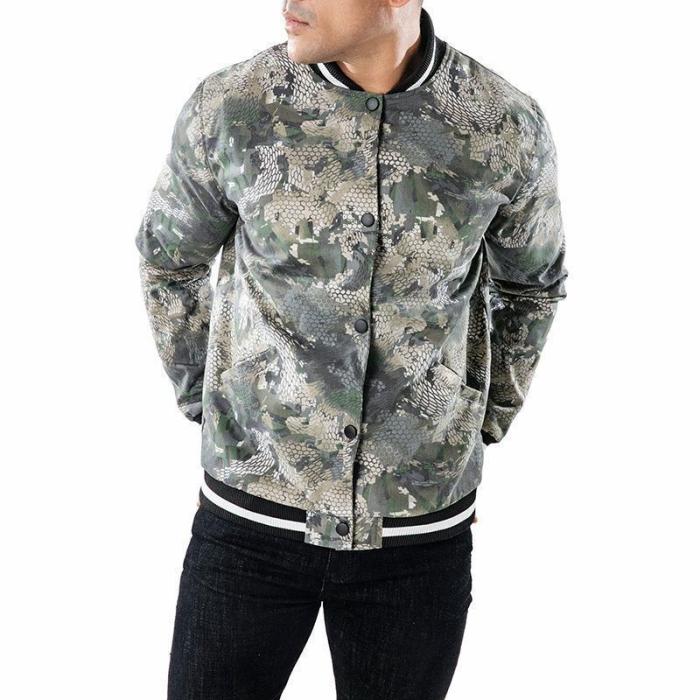 Fashion Lapel Collar Camouflage Printed Jacket Coat