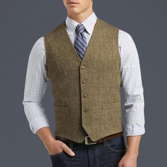 Men's Casual Fashion Solid Color Vest