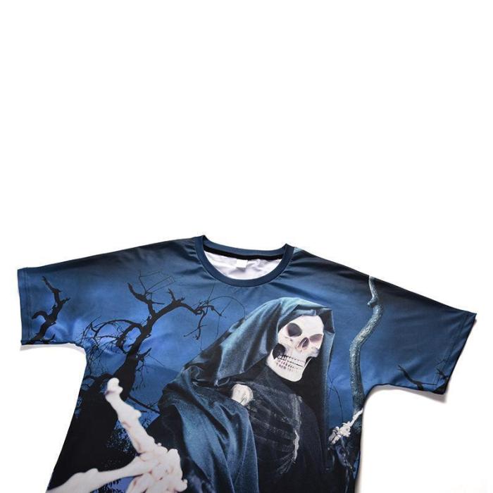 Skull Printed Round Neck T-shirt