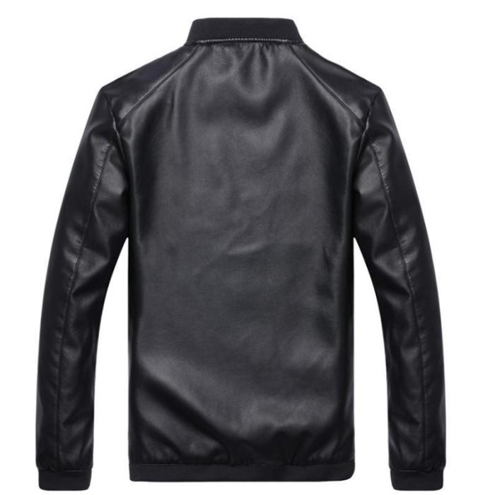 Men Leather Classic Motorcycle Coat