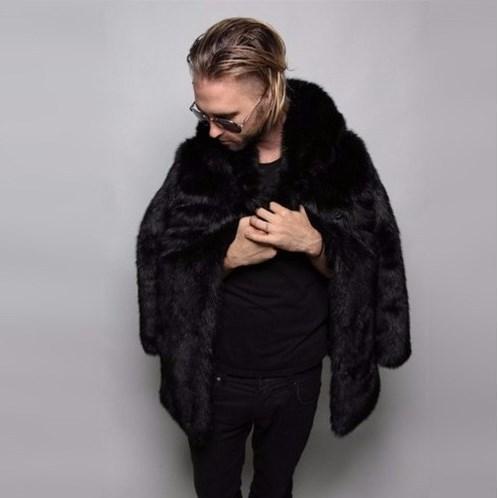 Winter Plain Faux Fur Coat