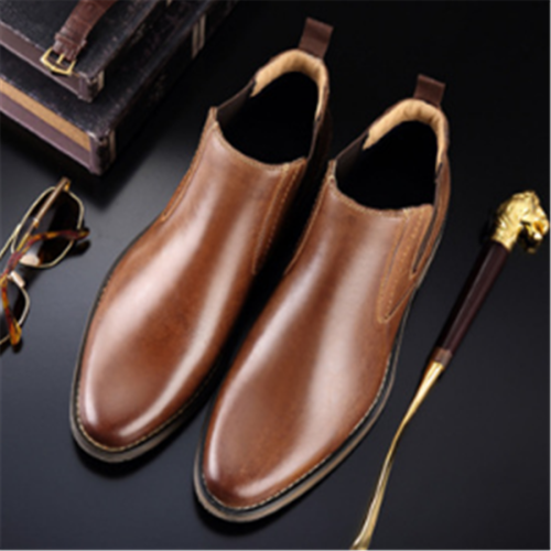 Men's British style casual leather ankle boots