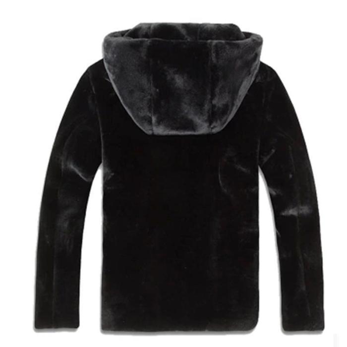 Fashion Winter Plain Faux Fur Plain Zipper Coat
