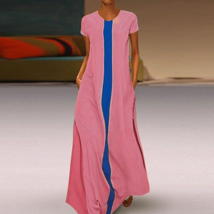 Casual Striped Plus Size Dress Vintage Vestidos Party Long Maix Dress