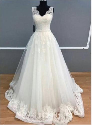 Elegant Cap Shoulder Sweetheart Ball Gown Wedding Dresses 2020 New Fashion Appliques Beads Robe De Mariee With Sash Bride Dress